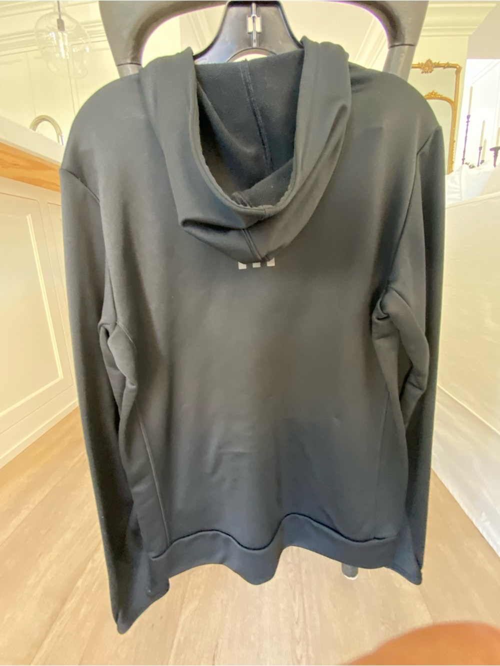 adidas Men’s Black Crewneck Hoodie with Kangaroo Pocket - Picture 2 of 8